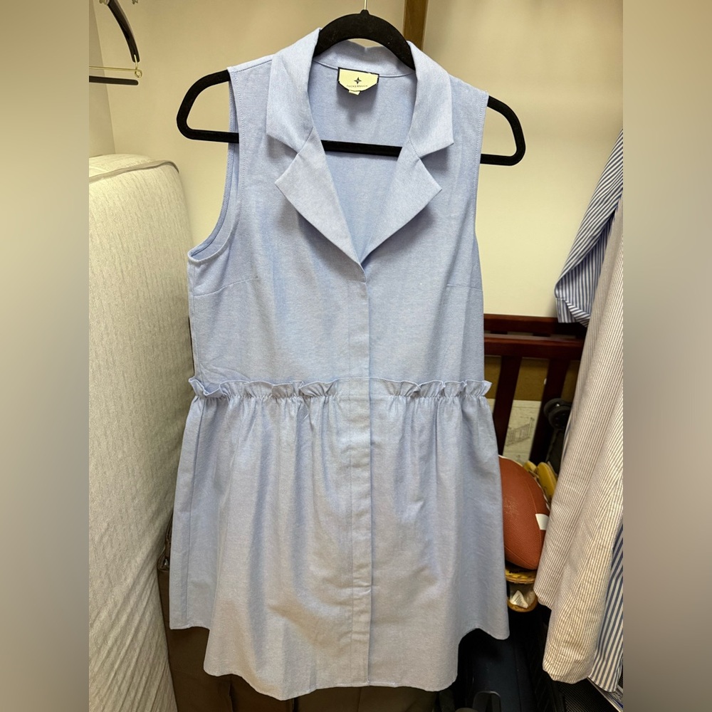 NWOT TUCKERNUCK chambray sleeveless shirt dress size L